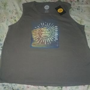 Life is Good Sleeveless XL Gray Shirt. NEW w/Tags!